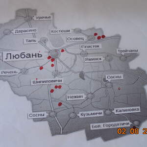 Карта по поводу укуса клещей в Любанском районе  на 30 июля 2021 года